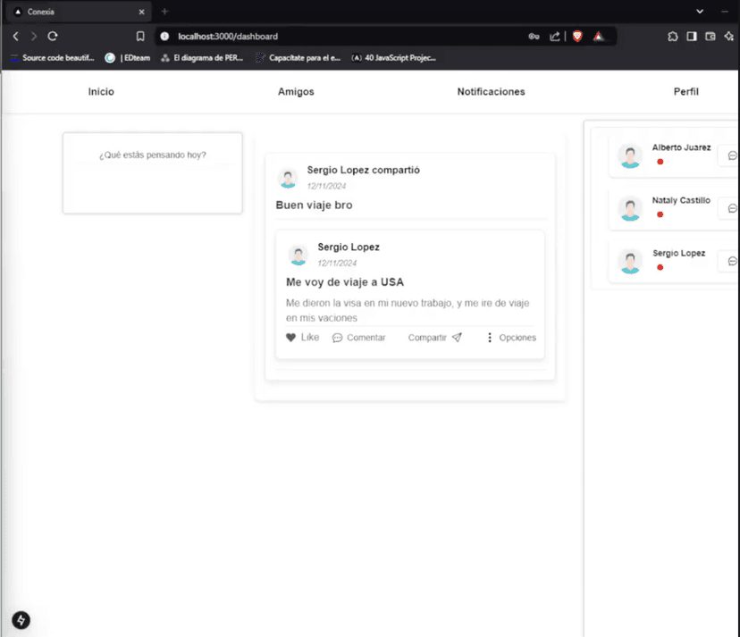 Real-Time Social Network — screenshot 3