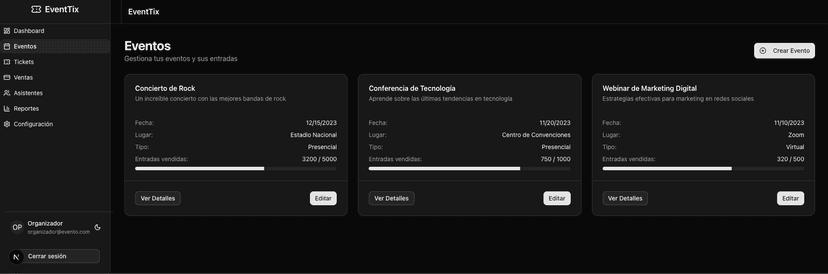 Event Management System — screenshot 2